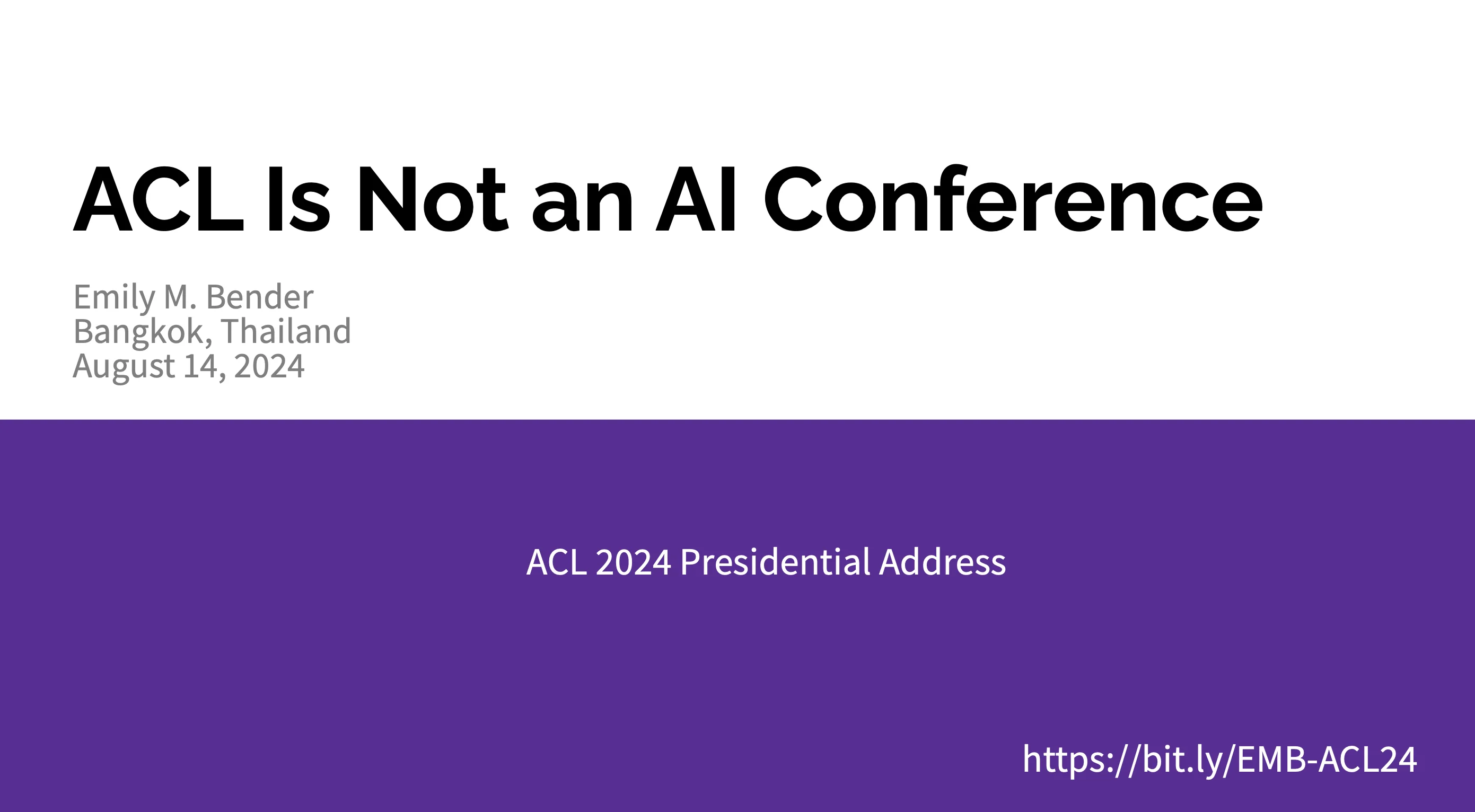 ACL is not an AI conference